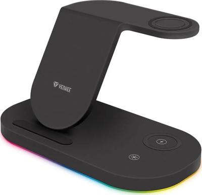 Stacion karikimi wireless Yenkee YAC 5300, 3 në 1, 15W, i zi