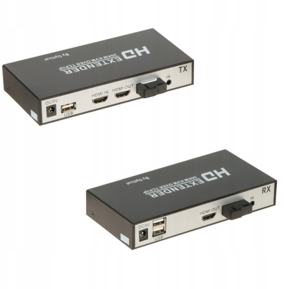 Ekstender HDMI KVM HDMI-OFT-20KM, fibër optike, 20 km, i zi