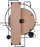 Orë murale TAVEL, 60 cm, metal dhe MDF, shumëngjyrëshe