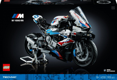 Set LEGO Technic BMW M 1000 RR 42130, model motor 1:5 për me e venë në vitrinë, shumëngjyrësh