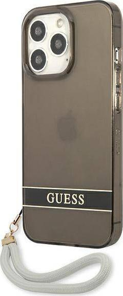 Mbulesë telefoni Guess GUHCP13LHTSGSK, për iPhone 13 Pro 6.1", hardcase transparente, e zezë