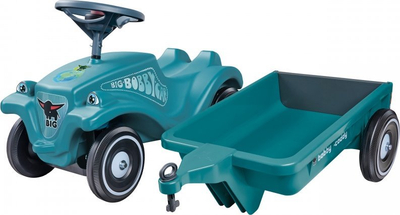 Makinë lëvizëse për kalamaj BIG Bobby Car Eco 2.0 me rimorkio, plastikë e ricikluar, turkeze