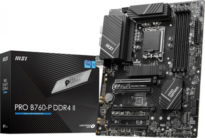 Pllakë amë MSI PRO B760-P DDR4 II, Intel B760, Socket 1700, 4 slota, ATX