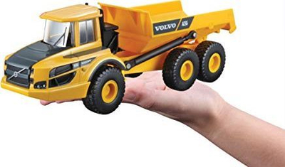 Lodër kamion Burago Volvo A25G, i verdhë