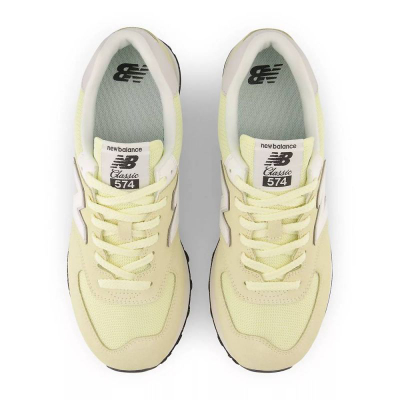 Atlete New Balance 574, material tekstil, të verdha me të bardha