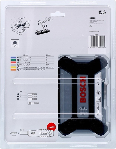 Set bite Bosch Pick and Click ExtraHard, 45 copë, me dorezë