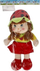 Kukull pëlhure Mega Creative Rag Doll, 40 cm, e kuqe