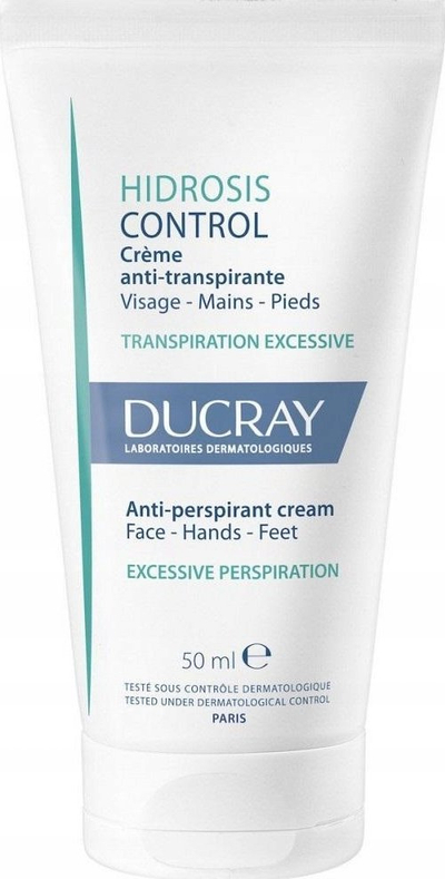 Krem antiperspirant DUCRAY Hidrosis Control, për fytyrë duar dhe këmbë, 50ml