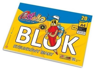 Bllok vizatimi Pastello A4, 20 fletë, 80g, i bardhë