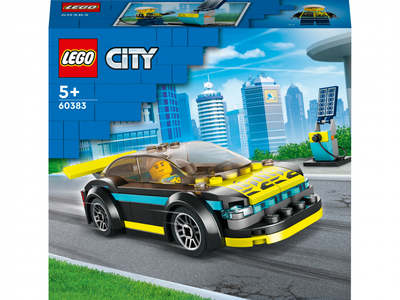 Set ndërtimi LEGO City Electric Sports Car 60383, veturë garash elektrike, 5+ vjeç, shumëngjyrësh
