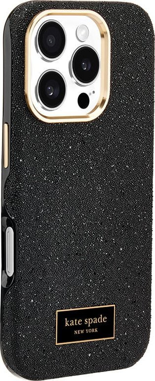 Maskë telefoni Kate Spade Crystal Pave me MagSafe për iPhone 16 Pro, Nightfall e zezë