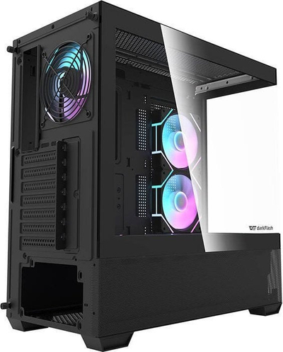Kasa kompjuteri DarkFlash, PSU 700W, 6 ftohës, mbështetje ftohje me ujë, e zezë