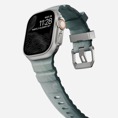 Rrip sportiv për Apple Watch, 46mm 49mm, gome FKM, ngjyra Stone