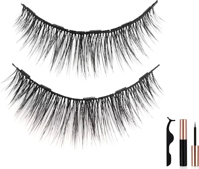 Set qerpikësh magnetikë AG851A Long, 5 palë, me eyeliner dhe pincetë, i zi