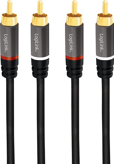 Kabllo audio LogiLink CA1208, 7.5 m, 2 x RCA, e zezë