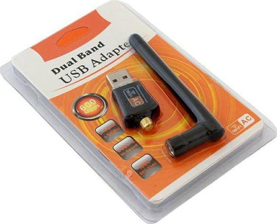Wi‑Fi адаптер Aptel AK225B, USB, AC600 двојен опсег, црн