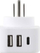 Adapter udhëtimi World to USA me USB, 2x USB, 1x USB C, i bardhë