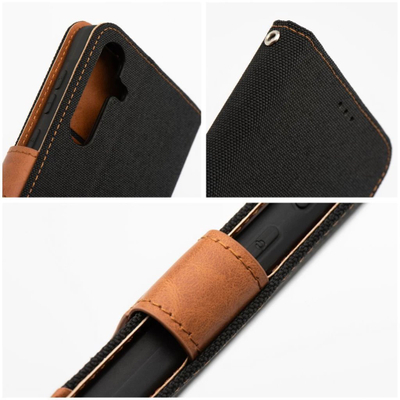 Këllëf libri GreenGo OEM JEANS për Xiaomi Redmi Note 14 4G, xhins, i zi