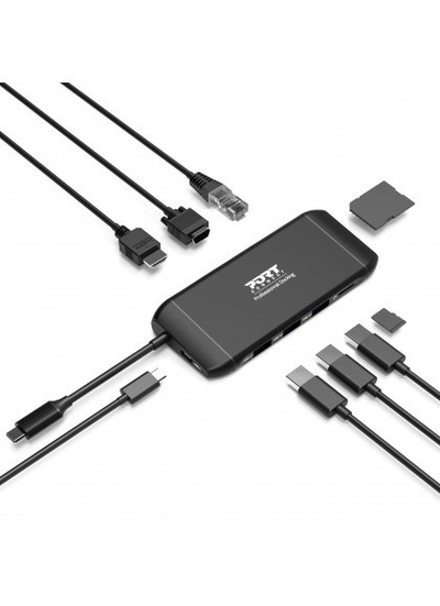 USB Hub USB-C Portdesign, 4K, 100W, 7 pajisje, e zezë