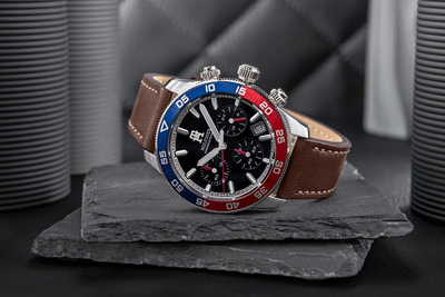 Orë dore Tommy Hilfiger TH85 Chronograph 1792166, kronograf, me rrip lëkure kafe
