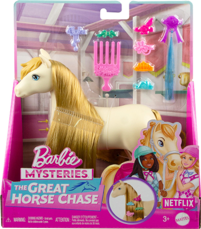 Set lodrash Barbie Horse & Accessories HXJ36, kalë me krifë të gjatë, aksesorë për rregullim flokësh, shumëngjyrëshe