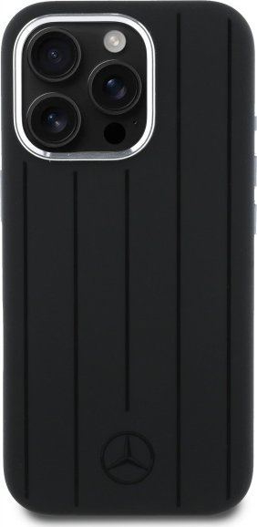 Mbulesë telefoni Mercedes për iPhone 16 Pro 6.3", silikon, MagSafe, me vija vertikale