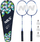 Set badminton NILS NRZ2052, 2 raketa, 3 toptha, blu