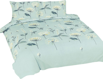 Гарнитура за постела Matex Bedding Flowers Mint, 220x200 cm, 100% памук, мента