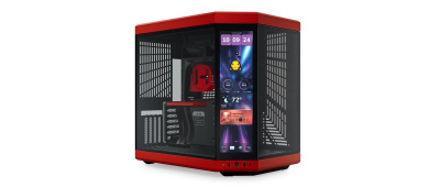 Kutia për PC HYTE Y70 Touch Infinite, Mid Tower ATX, xham i temperuar, e zezë kuqe