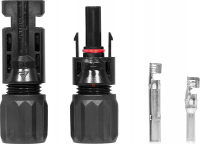 Соларен конектор MC4, 1000V, со пинови, црн