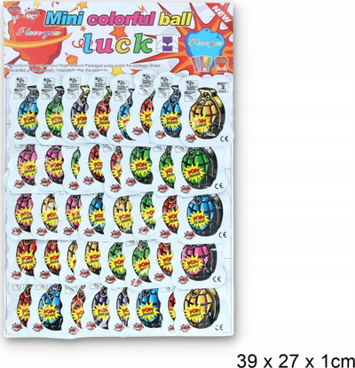 Lodra për kalamoj Gazelo Pop Grenade, toptha të vegjël, set 24 copë, shumëngjyrëshe