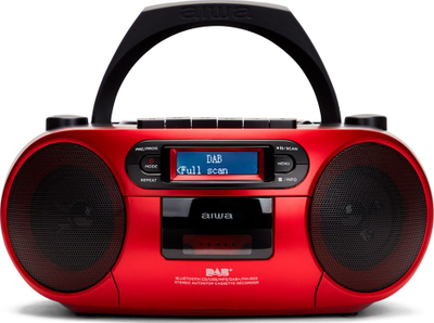 Radio kasetofon portabël Aiwa BBTC-660DAB, me CD USB Bluetooth, DAB+ FM, i kuq e zi
