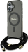 Këllëf telefoni Guess Crossbody Cord Script MagSafe për iPhone 16, me rrip, i zi