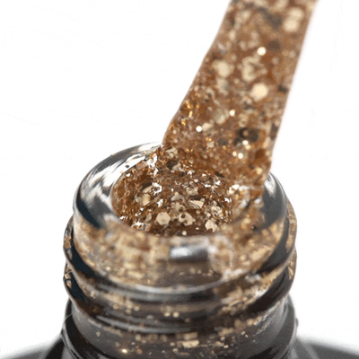Llak xhel hibrid Ocho Nails Glitter G04, 5g, efekt shkëlqim ari, i tejdukshëm