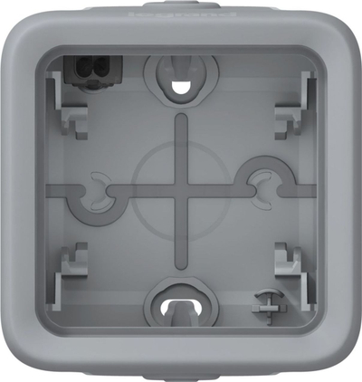 Kuti montuese Legrand Back Box, për prizë dhe çelës, plastike, gri
