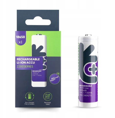 Bateri rimbushëse Uniross 18650 Lithium, 2200mAh, 3.6V
