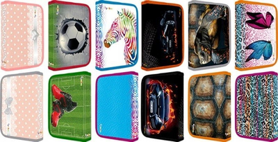 Penar shkollor Gimboo Pencil Case, 32 pjesë, dizajn i përzier, shumëngjyrësh