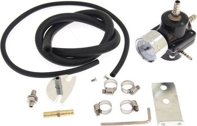 Rregullator presioni karburanti TurboWorks FPR01, me manometër, universal, i zi