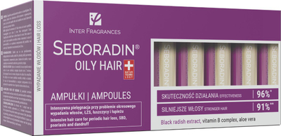 Ampula kundra rënies së flokëve Seboradin Oily Hair, kundra zbokthit, 14x5.5 ml