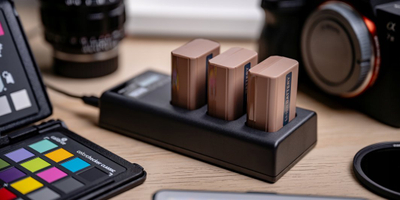 Karikues baterish Newell CD-USB-C, trefish, për LP-E6 Canon, i zi