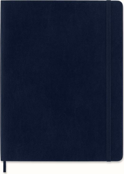 Fletore Moleskine XL, 19x25cm, me viza, kapak i butë, blu safir