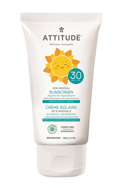 Krem mbrojtës ndaj diellit Attitude SPF 30, pa aromë 150 g