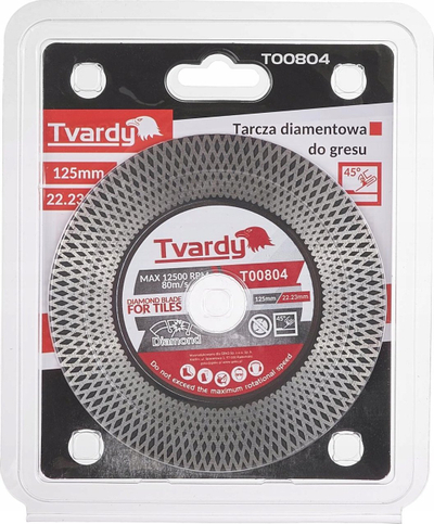 Disk diamanti për pllaka Tvardy T00804, 125mm, vrimë 22.23mm, gri