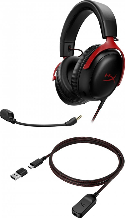 Kufje HyperX Cloud III (727A9AA), të zeza/ kuqe