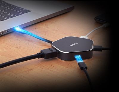 Stacion dokimi USB C D Link DUB M420, 4 në 1, HDMI 4K, gri