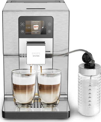 Aparat kafeje automatik Krups Intuition Experience+ EA877D, me funksion qumështi, inox