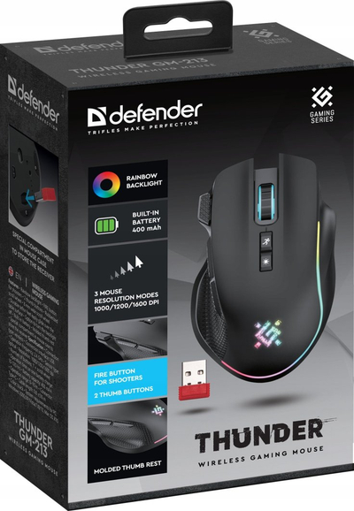 Maus Defender 52213, me kabllo, optik, i zi