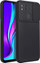 Kuti mbrojtëse silikoni për telefon Xiaomi Redmi 9C, me slajder kamere, e zezë