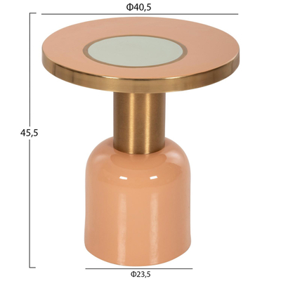 Komodinë anësore Erode Φ40,5x45,5Hcm (HM4249.08), rozë/ ari/ bezhë