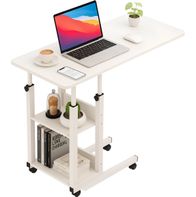 Tavolinë lëvizëse Mozos BLD-WH për laptop dhe projektor, me rrota, e bardhë